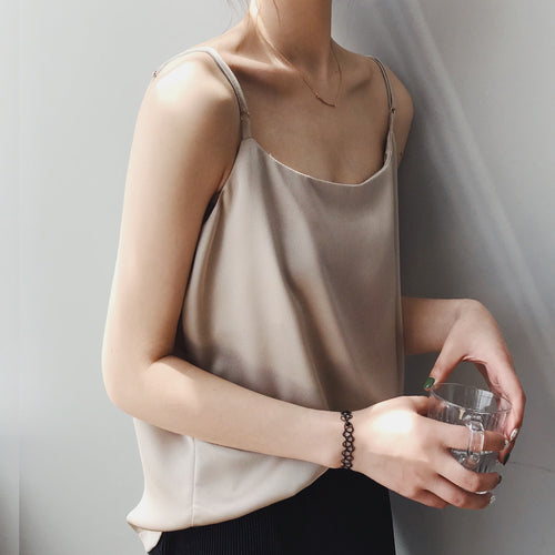 Ladies luxury satin top spaghetti Amarae
