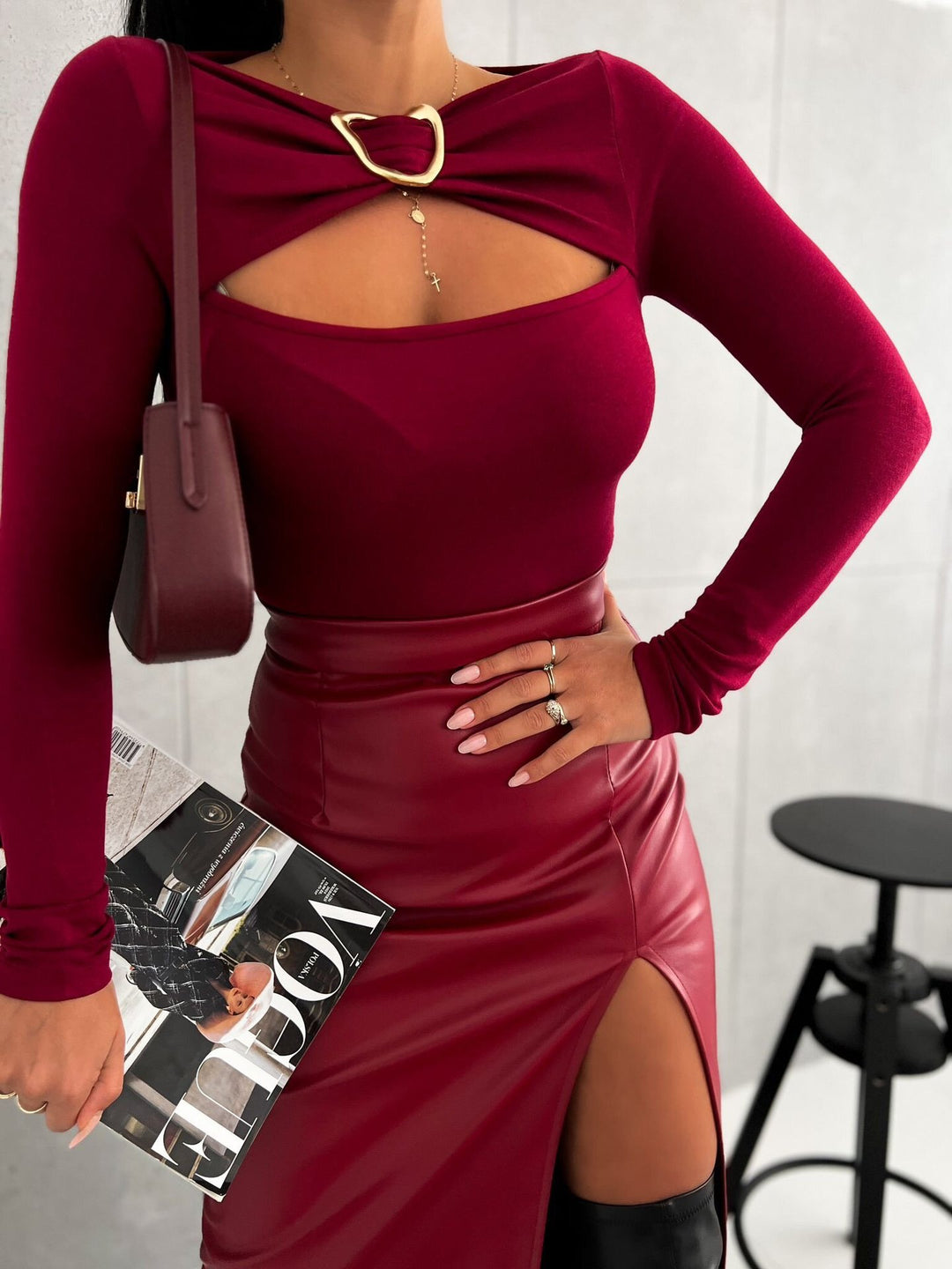 Chic and Stylish Cut-Out Women's Bodysuit