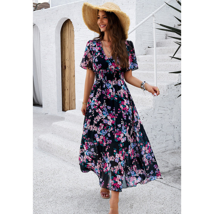 Maxi flower dress for women with flowing sleeves Lune London