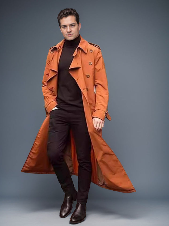 Men Elegant Long Trench Coat Amarae