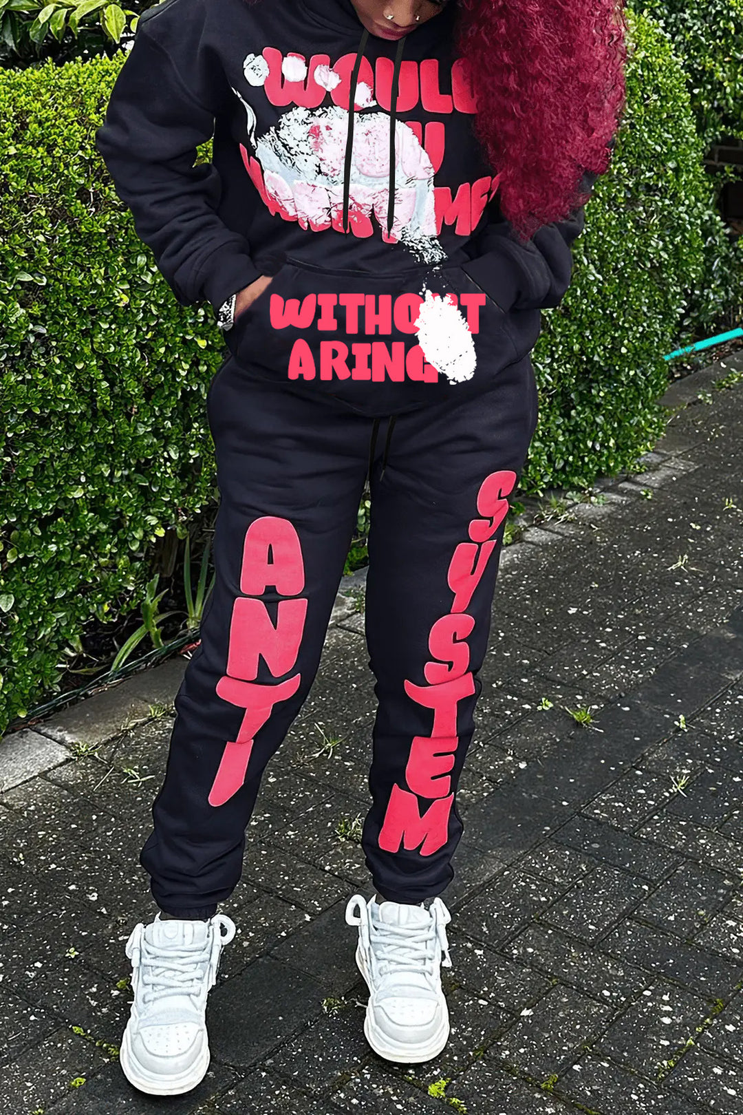 Women's hoodie and jogger pants set with striking lettering and comfortable fit Lune London