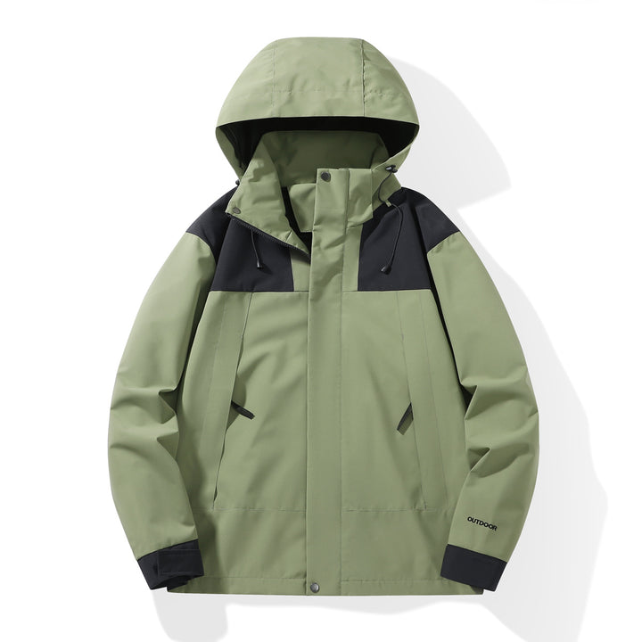 Men's Weatherproof Shell Parka with Adjustable Hood and Concealed Zippers Amarae