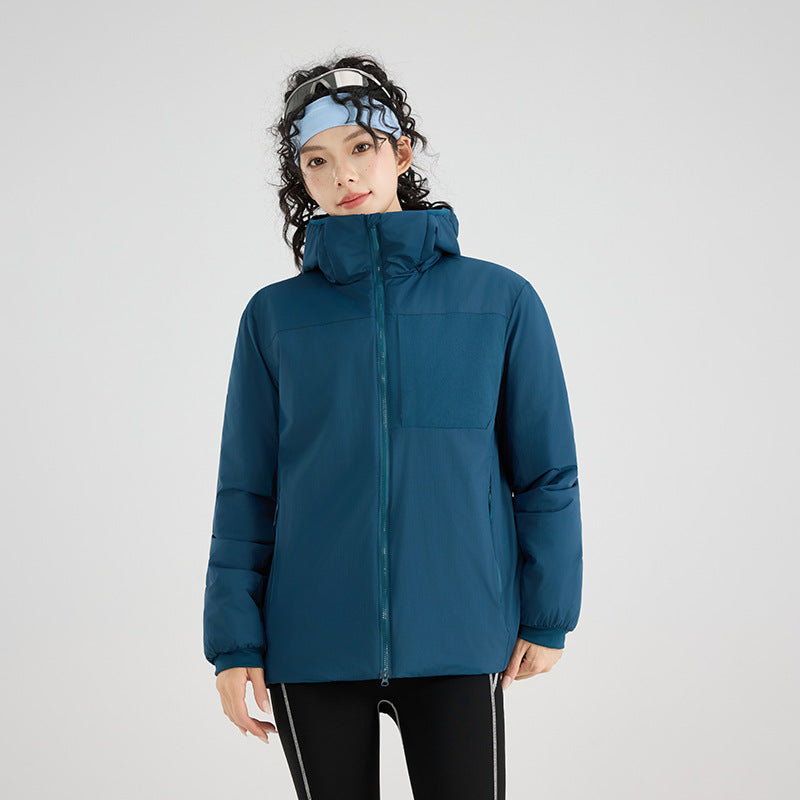 Women's Insulated Outdoor Quilted Jacket with Hood, Chest Yoke and Elastic Cuffs Amarae
