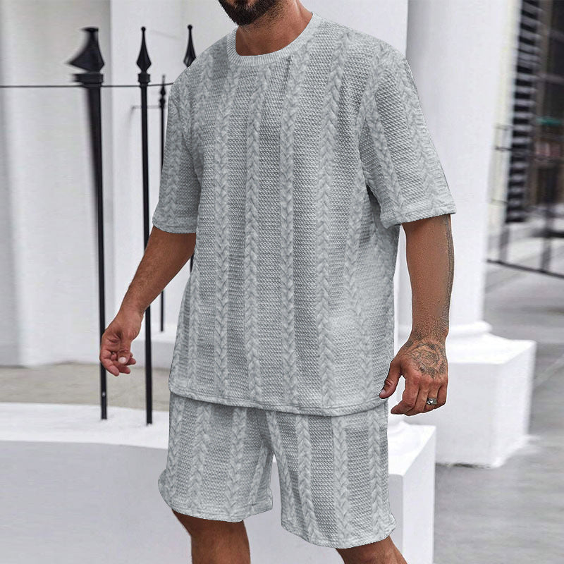 Men's comfortable knit set with cropped top and shorts Lune London