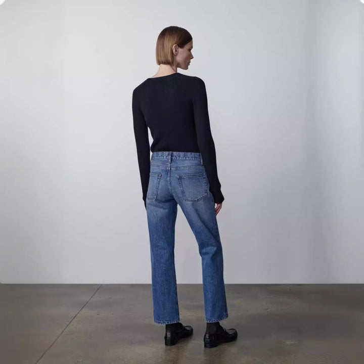 Haut en tricot côtelé ajusté pour femme Chic & Stil
