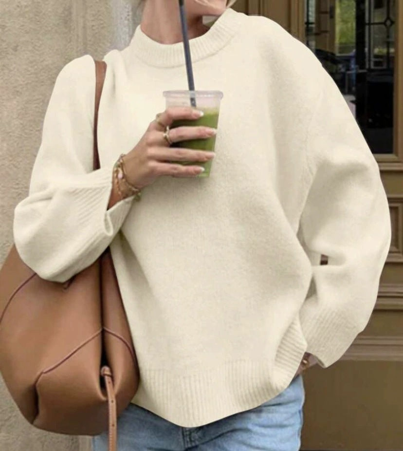 Comfortable sweater for women with boat neckline and off-shoulder Lune London