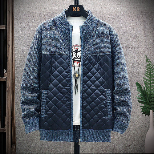 Men's quilted transition jacket with a modern knitted design and practical pockets Amarae