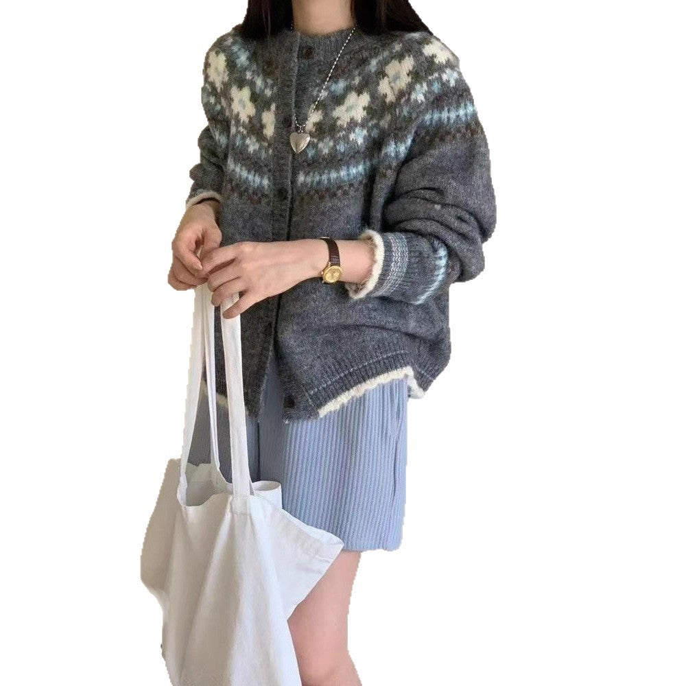 Cardigan pour femmes à motifs avec accents colorés Chic & Stil