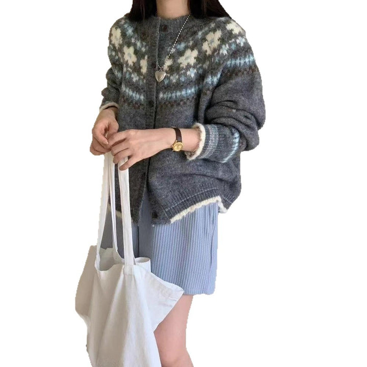 Cardigan pour femmes à motifs avec accents colorés Chic & Stil