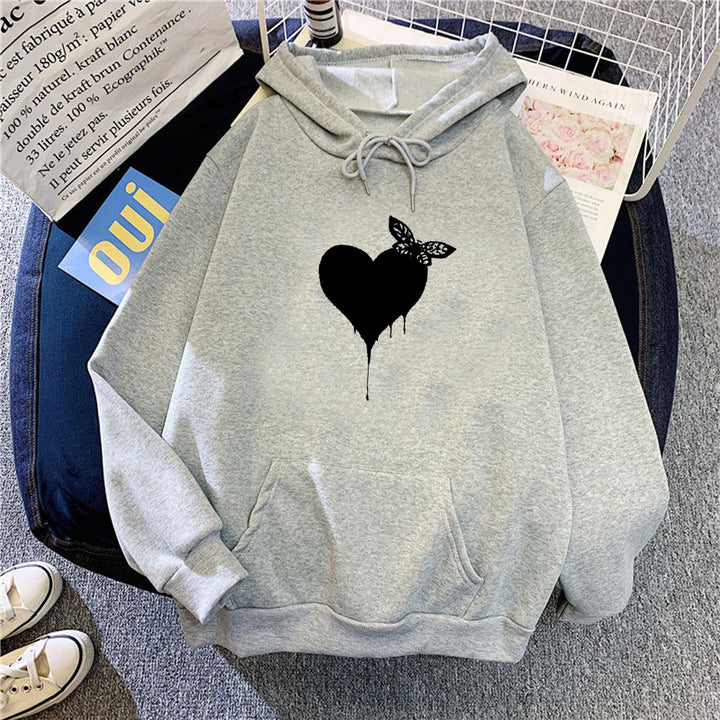 Women's Hoodie with Creative Heart Design Chic & Stil