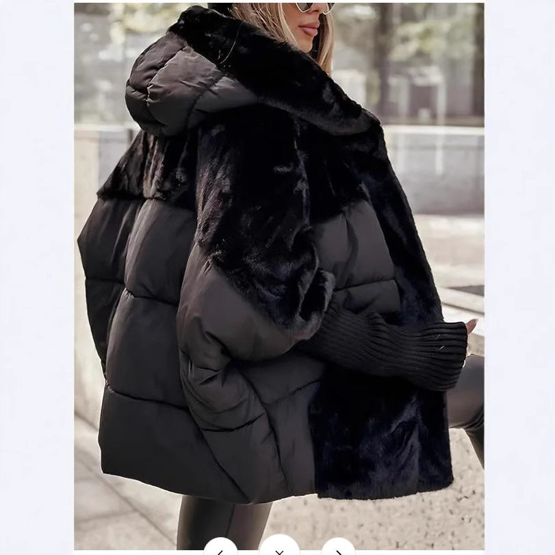 Functional jacket for women with attractive fur elements and hood Lune London