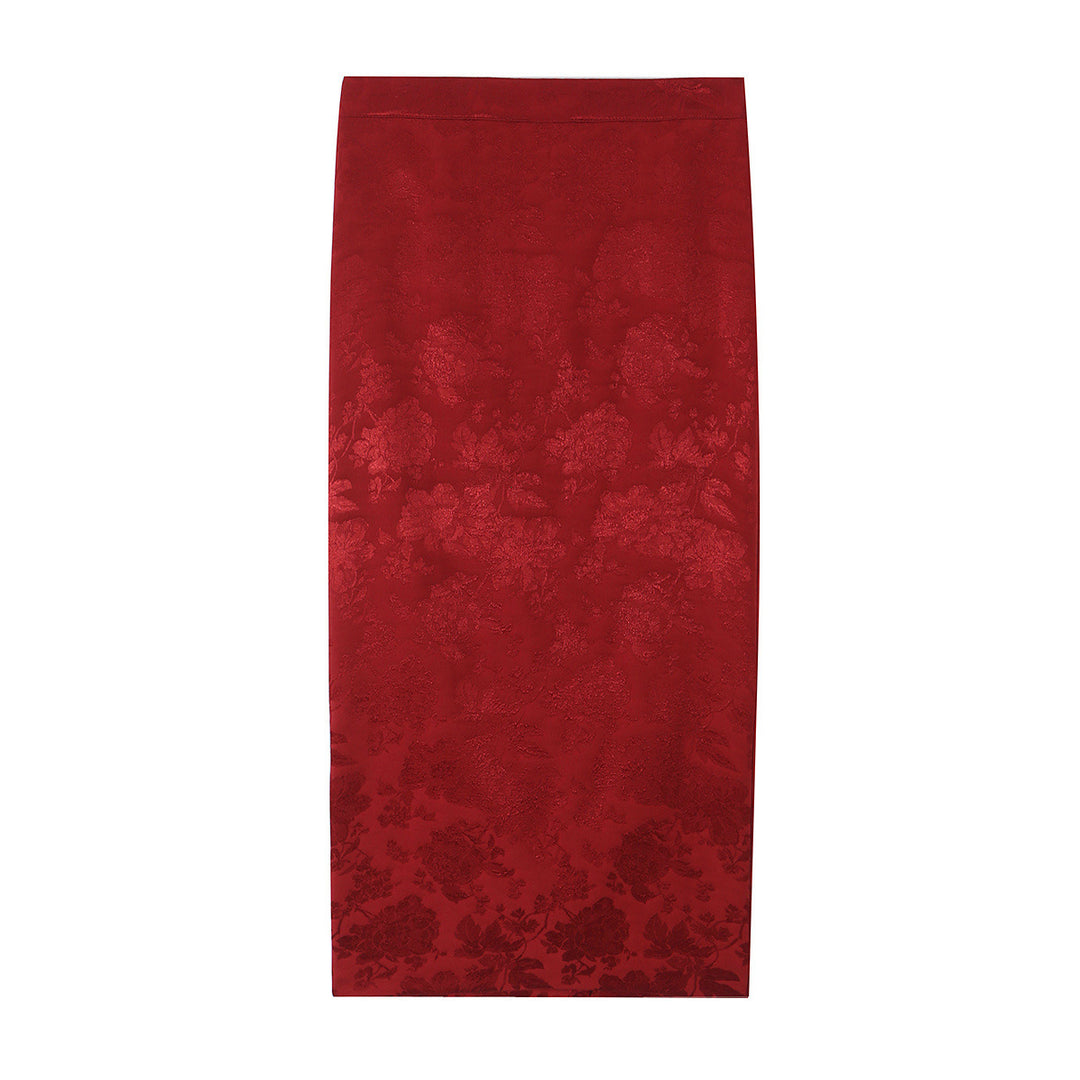 Women's One-Shoulder Jacquard Top with Waistband and Decorative Bow Amarae