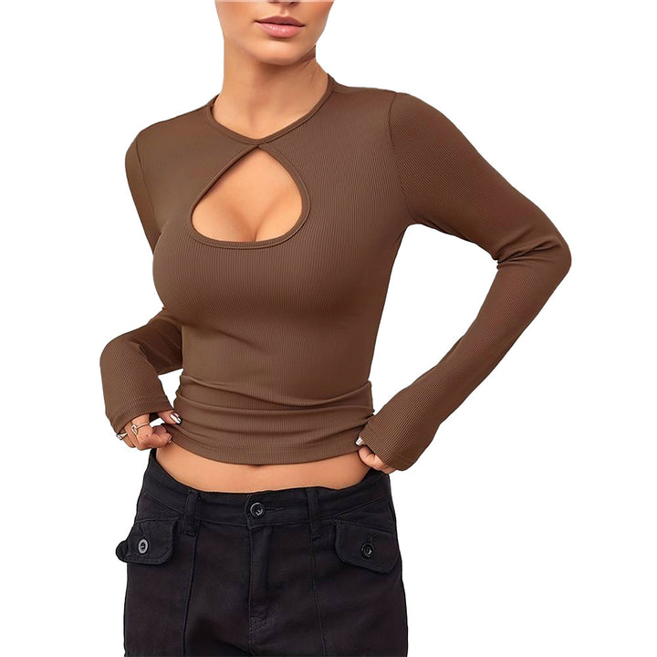 Chemise à manches longues pour femmes avec décolleté en cœur à la mode et coupe ajustée Chic & Stil