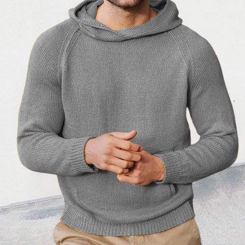 Knit sweater for men with hood and fine mesh texture Amarae