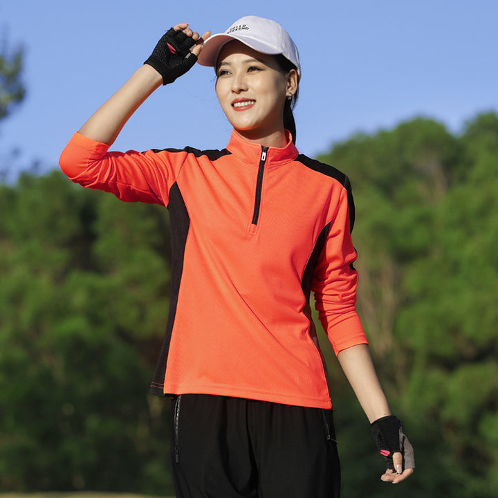 Women's Sports Long Sleeve with Half Zip and Breathable Inserts Amarae