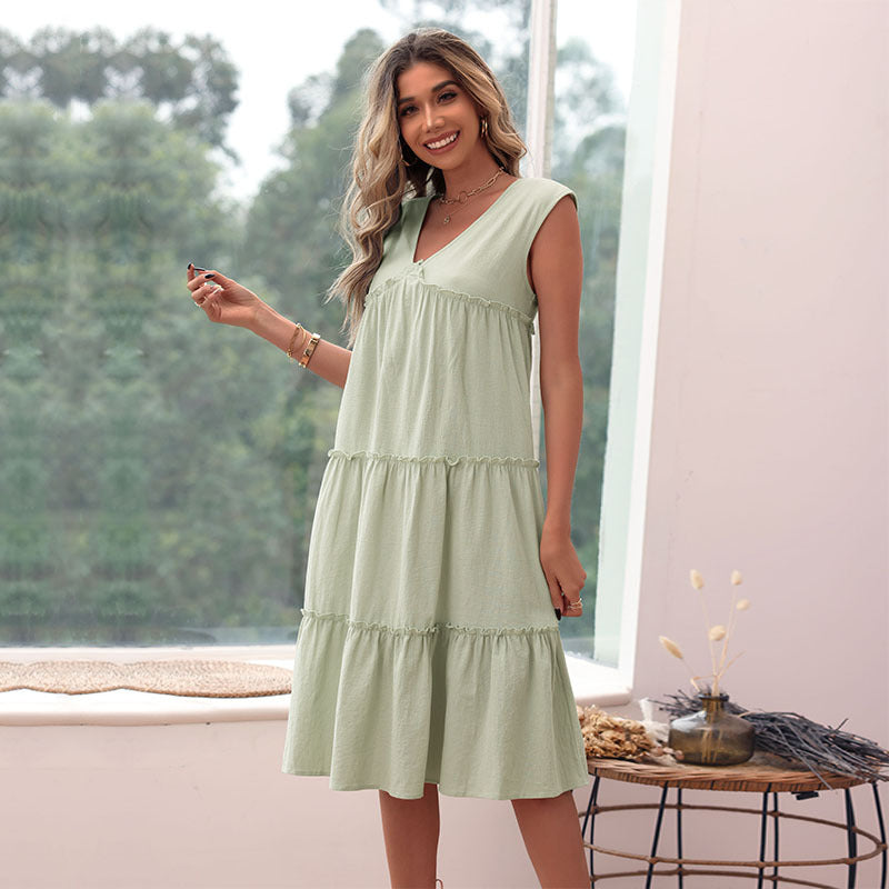 Lune London Women's Ruffled Midi Dress