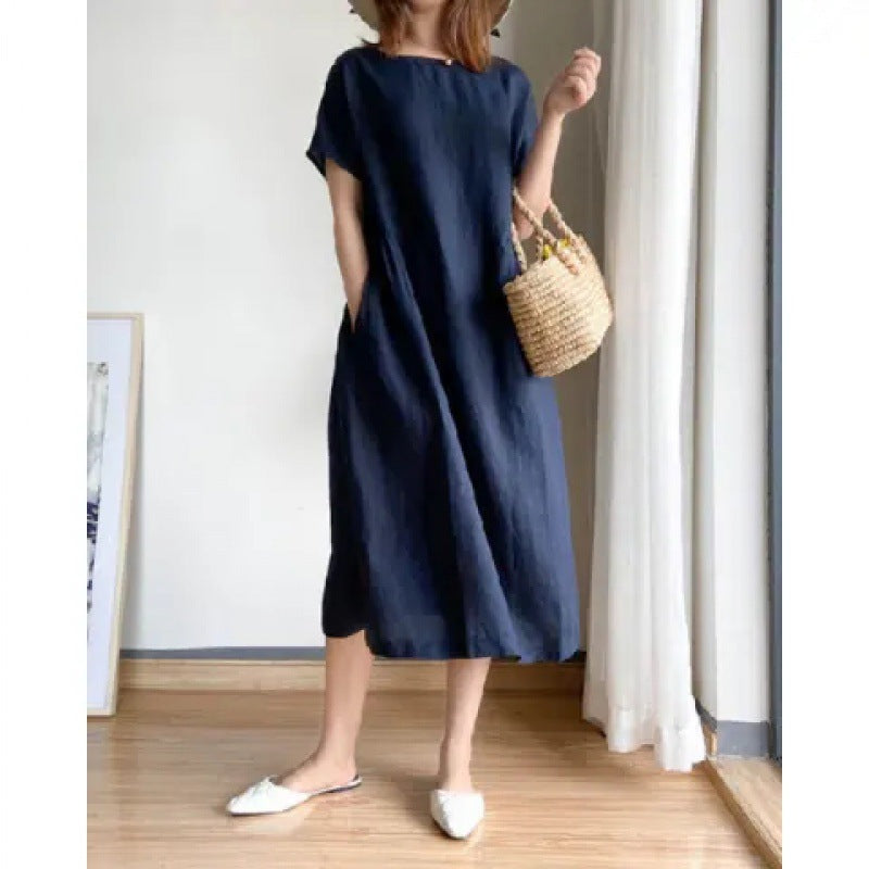 Lune London Women's Casual Long Midi Dress with Pockets