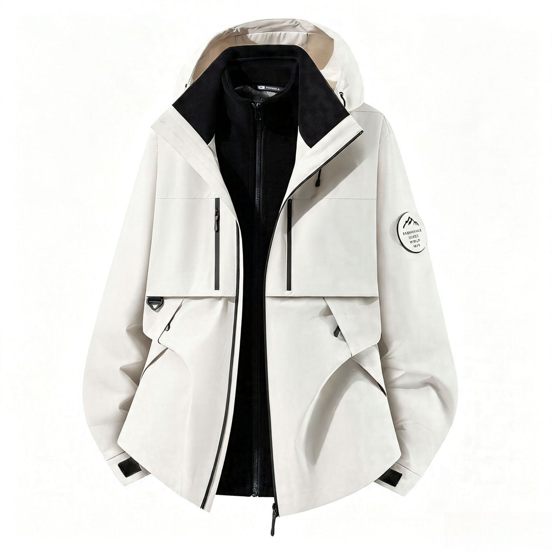 Men's three-layer softshell outdoor jacket with removable fleece lining and hood Amarae
