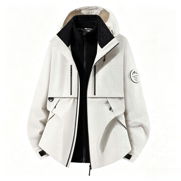 Men's three-layer softshell outdoor jacket with removable fleece lining and hood Amarae