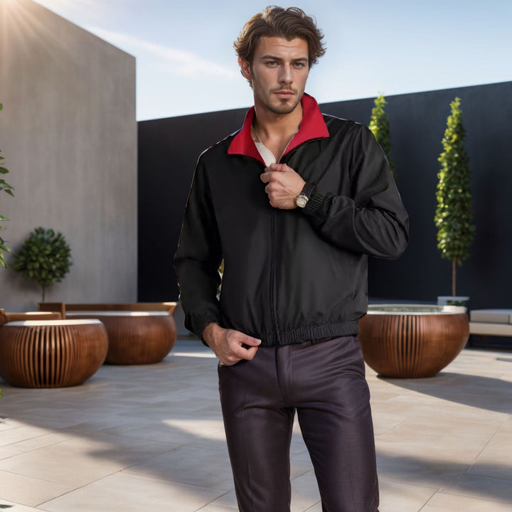 Lightweight leisure jacket for men with a stand-up collar and elastic cuffs Lune London