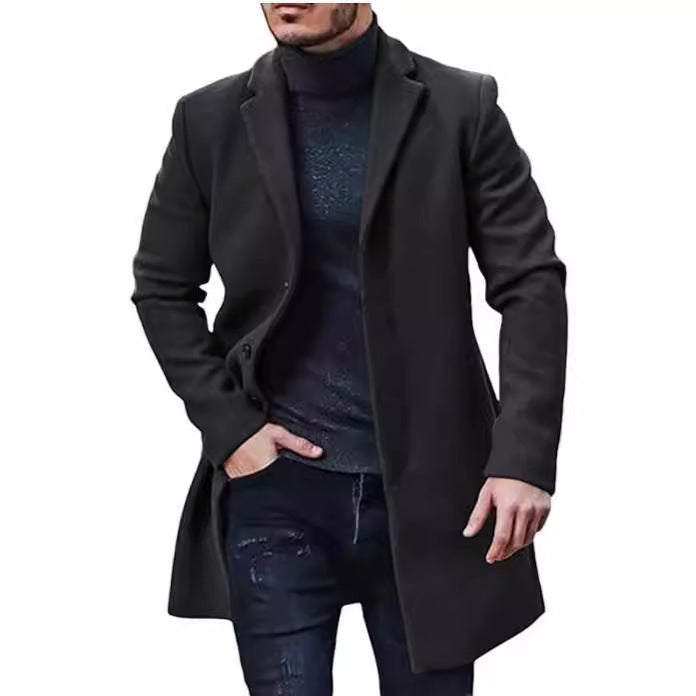 Men's Elegant Wool Coat with Classic Lapel and Modern Cut Lune London