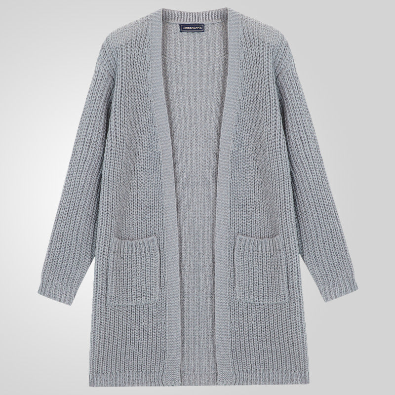 Men's oversized knit cardigan with plunging neckline and structured design Lune London