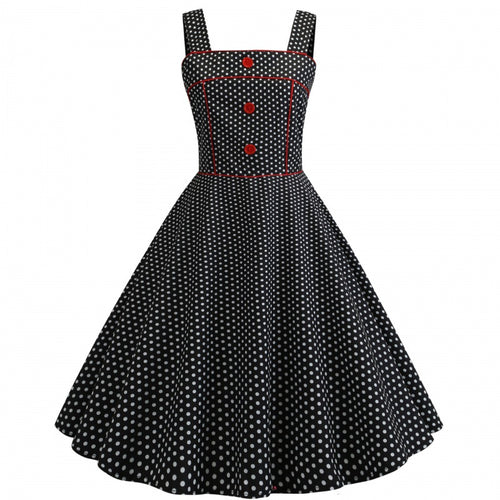 Robe Swing à Pois Vintage pour Femmes Chic & Stil
