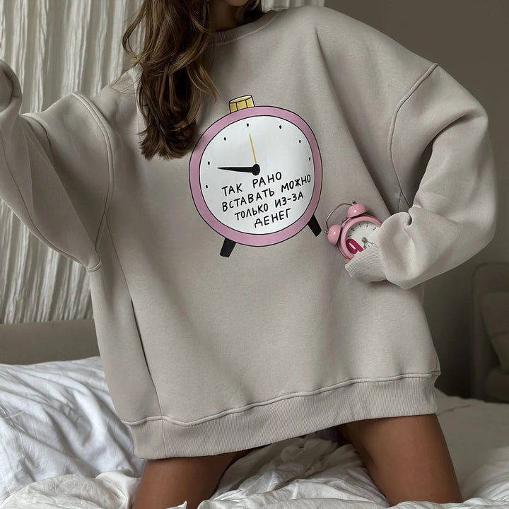 Oversized sweatshirt for women with creative graphics Amarae
