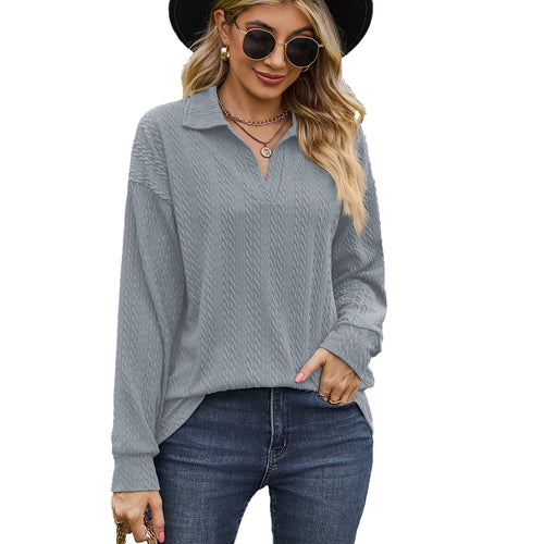 Casual women's sweater with textured cable pattern Amarae