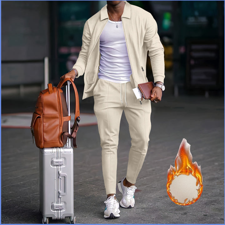 Men's sports leisure set with structured design and elastic waist Lune London