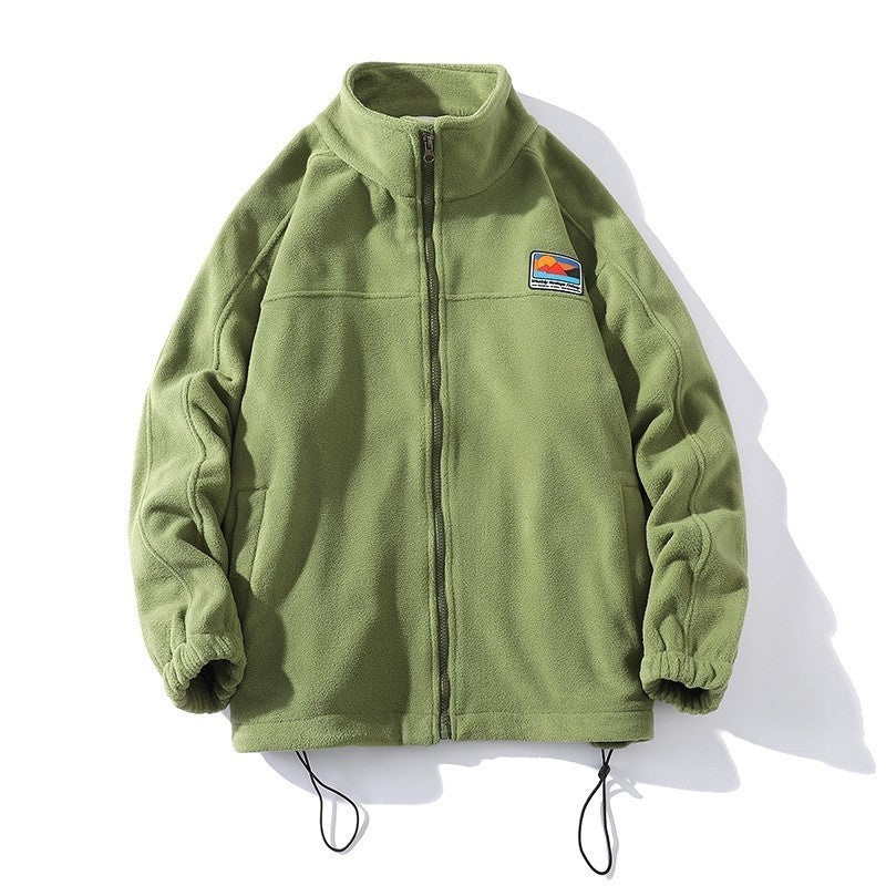 Men's fleece jacket with high collar and practical pockets Lune London