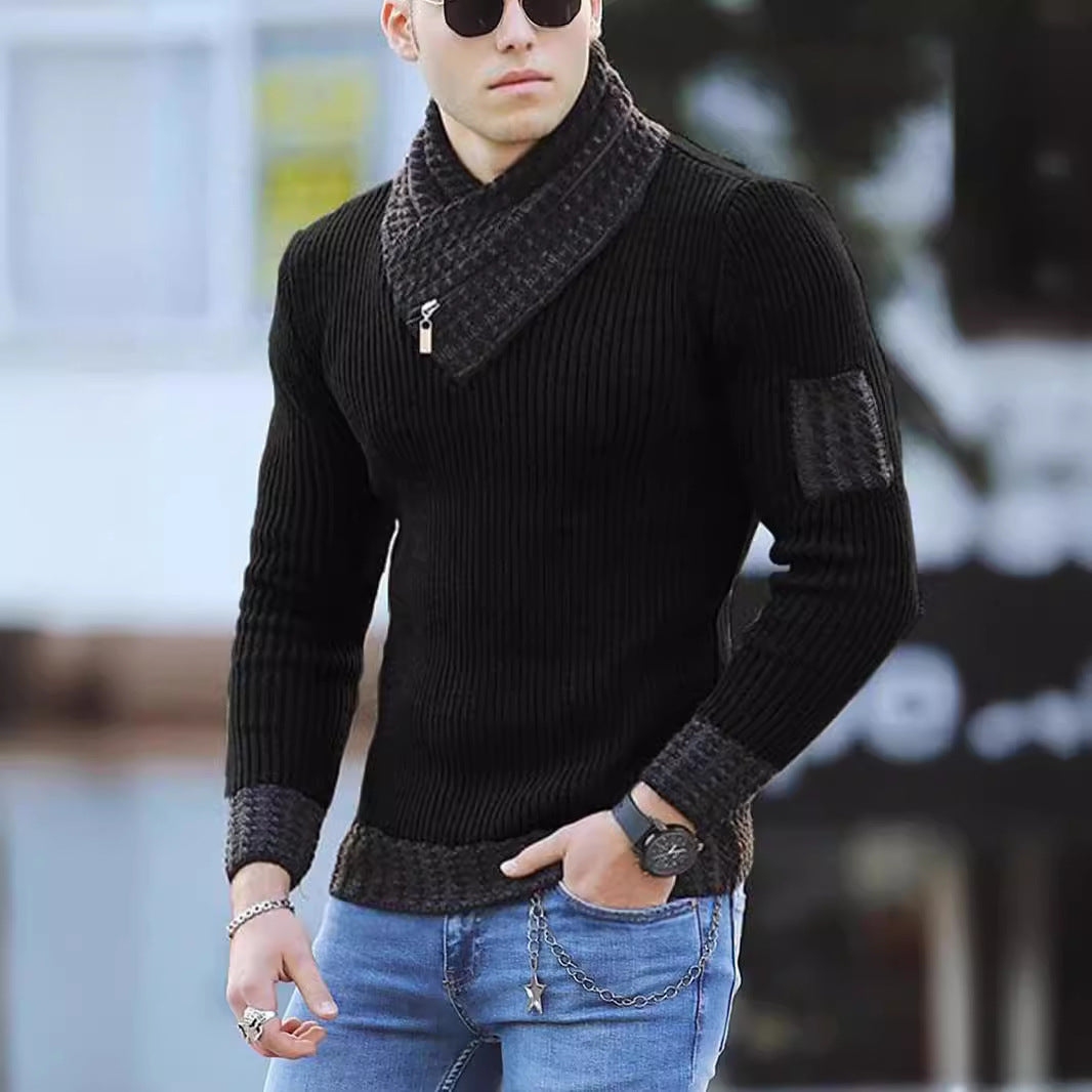 Structured men's sweater with modern high collar Lune London