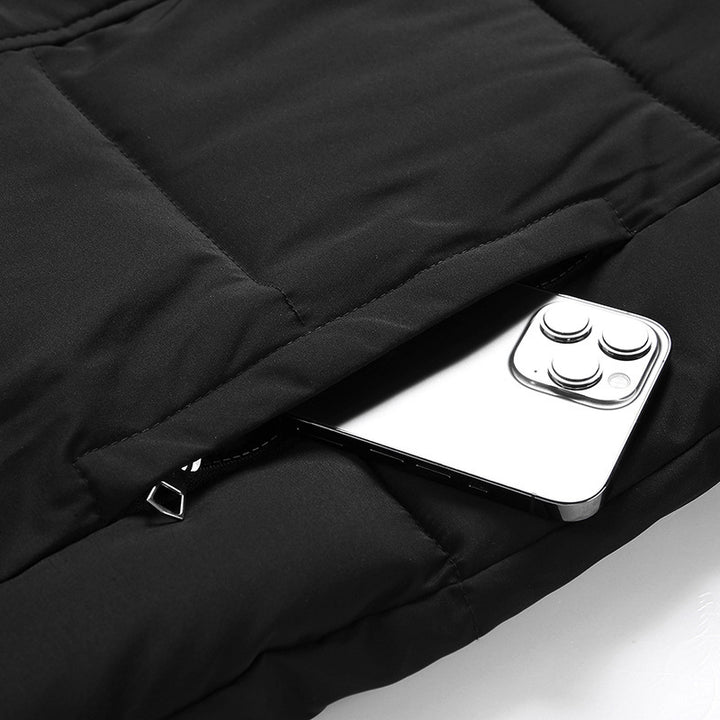 Ladies long down jacket with high collar and windproof properties Lune London