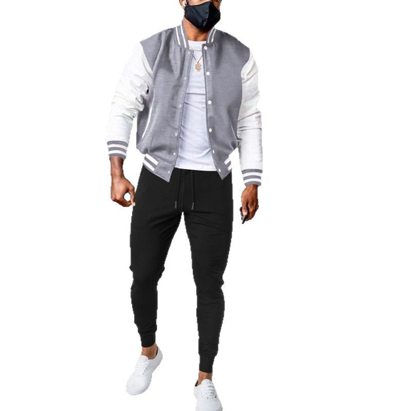 Men's university sport jacket with modern contrast elements Lune London
