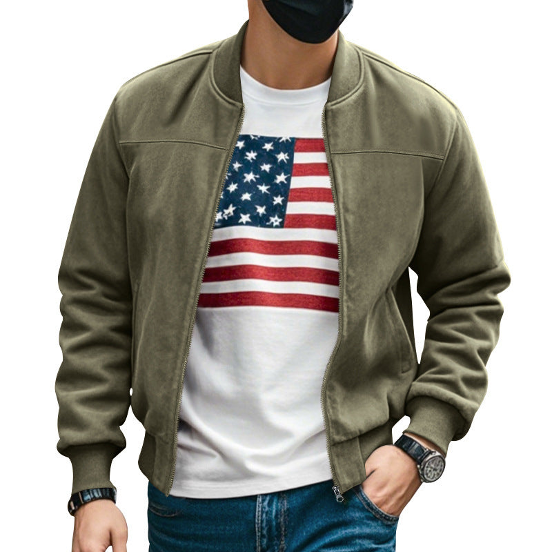 Men's casual bomber jacket with breathable inner lining and side zip pockets Chic and style
