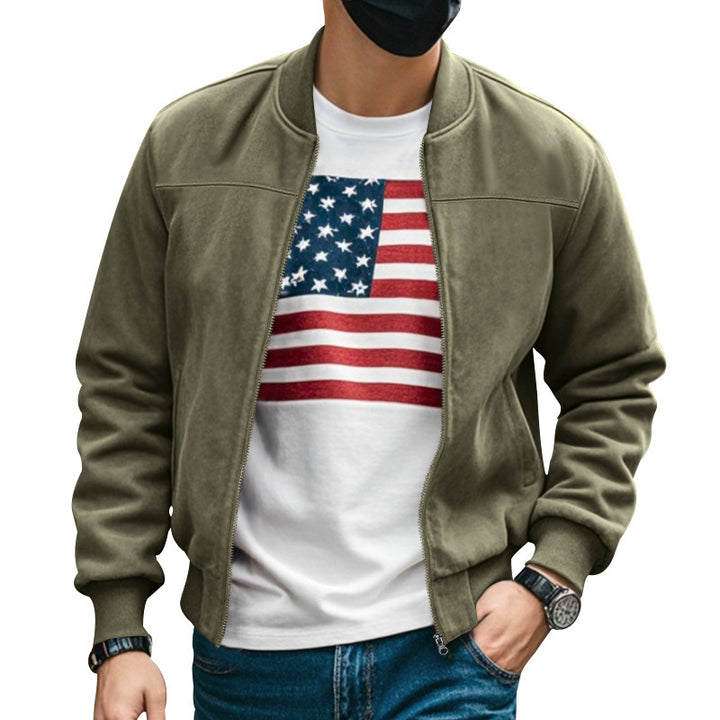 Men's casual bomber jacket with breathable inner lining and side zip pockets Chic and style