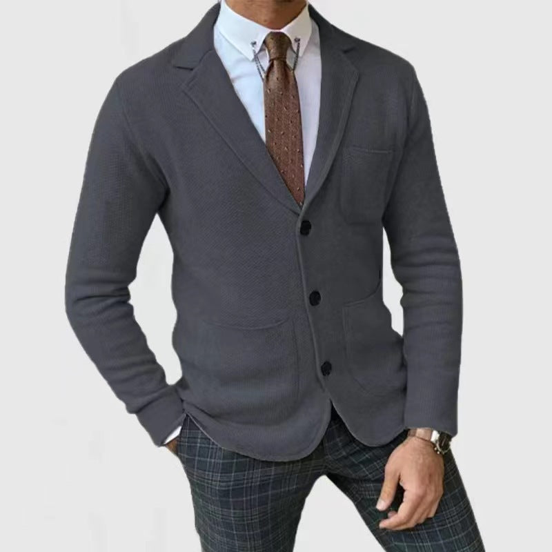 Knitted blazer for men with large pockets and modern cut Lune London