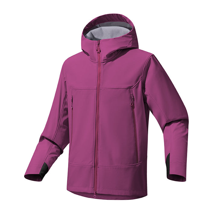 Functional jacket for men with enhanced breathability and an adjustable hood collar Lune London