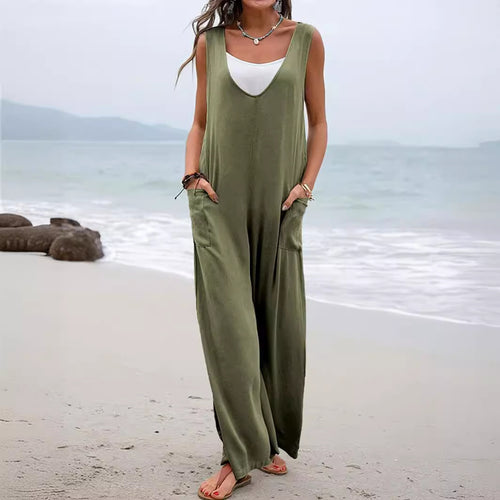 Ladies Comfortable Summer Jumpsuit with a Loose Fit and Practical Pockets Amarae