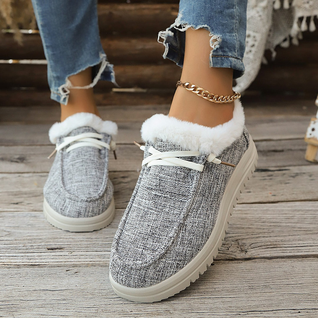 Women's Insulated Slip-On Mules with Teddy Lining and Textured Platform Sole Amarae