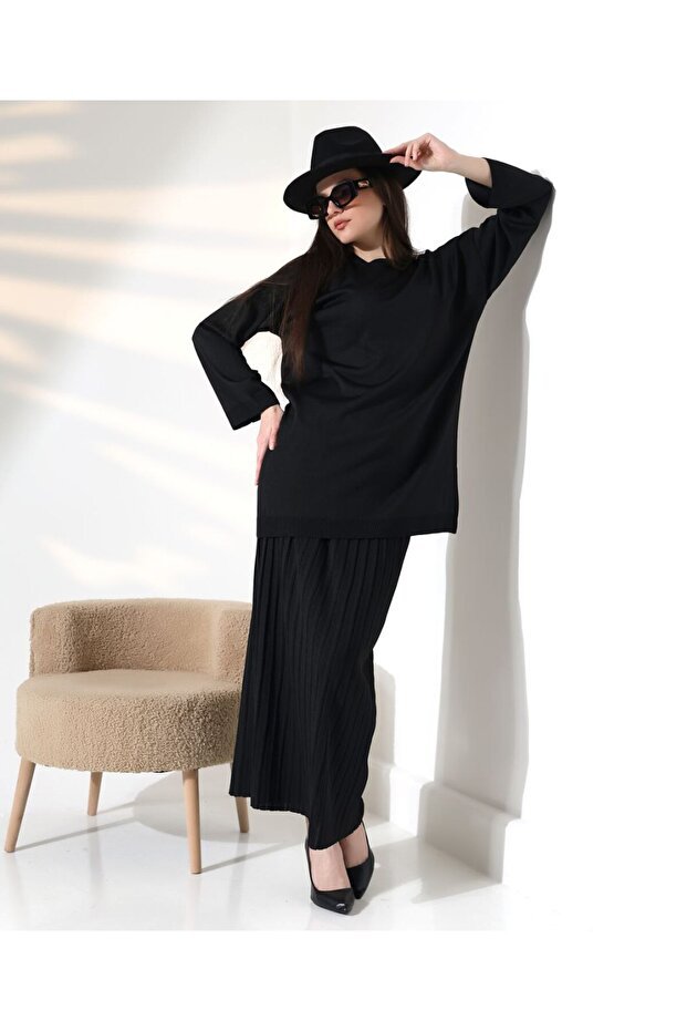 Ensemble Chemise à Manches Longues et Jupe Plissée pour Femme Chic & Stil