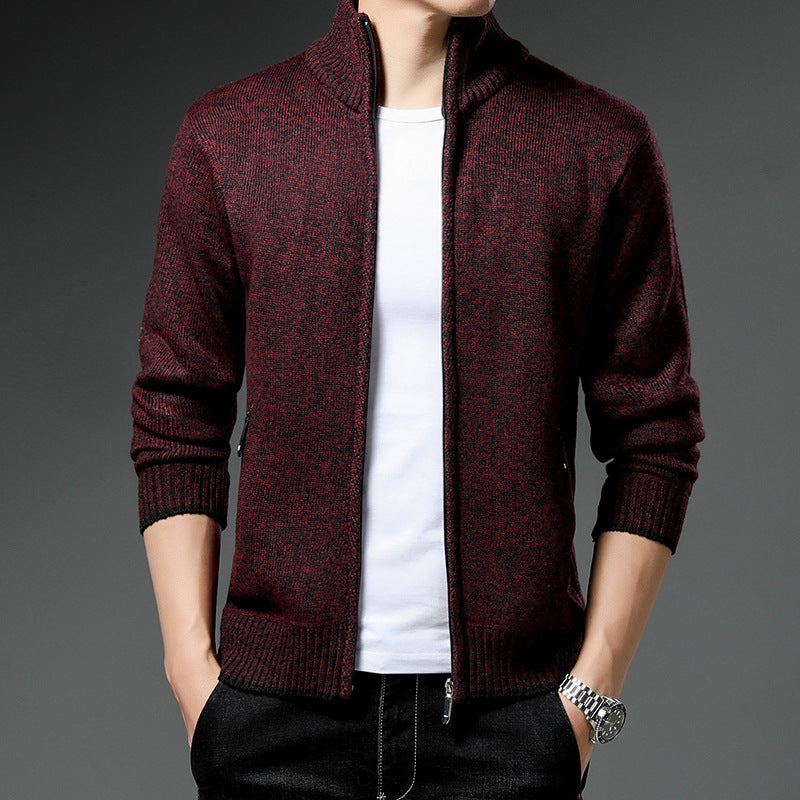 Men's fleece jacket with high collar and practical zip pockets Lune London