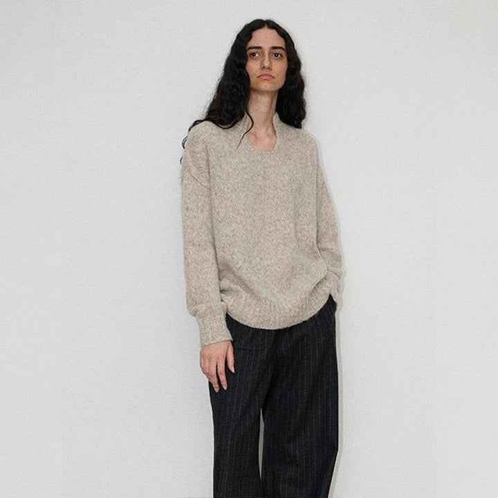 Pull en tricot épais pour femmes avec col montant Chic & Stil