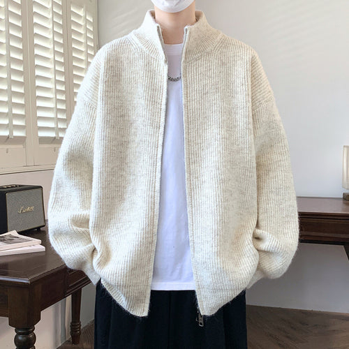 Chic and cozy zippered cardigan for ladies with high zipper Amarae