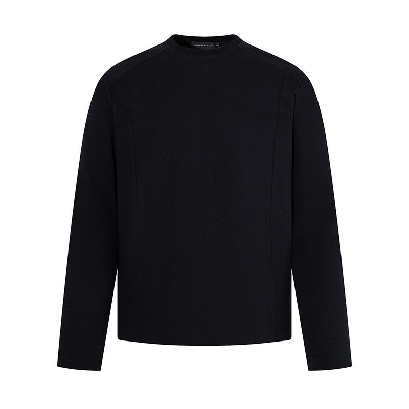 Men's Long Sleeve Shirt with Crew Neck made of Marl Cotton Blend Amarae