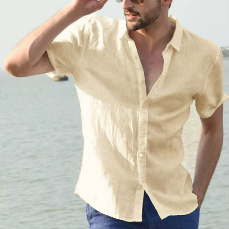 Light linen short sleeve shirt for men Amarae