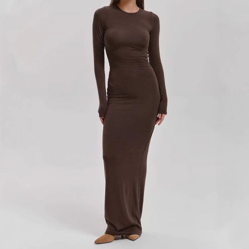 Women Elegant Long Sleeve Maxi Dress with Shaping Cut and High Comfort Amarae