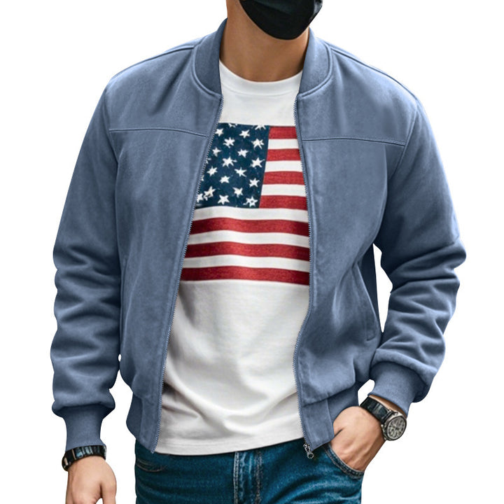 Men's casual bomber jacket with breathable inner lining and side zip pockets Chic and style
