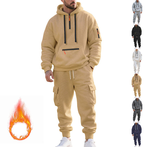 Men's sporty hoodie and chic cargo pant set