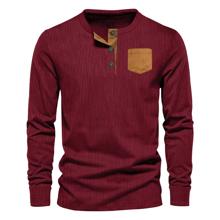 Casual long sleeve shirt for men with contrasting details and a button placket Lune London